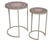 Side table Narbonne iron outdoor taupe mosaic H54 D40cm