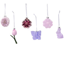 Beeldjes glas 6 assortie multi L.6.2cm x W.2.8cm x H.7cm
