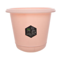 plastic flower pot soft pink dia15x14cm