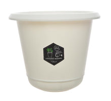 plastic flower pot off-white dia11x10cm