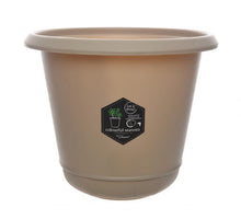 plastic flower pot taupe dia11x10cm