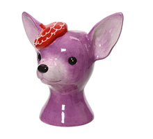 Vaas dolomiet lila L.22.9cm x W.14.5cm x H.17.8cm