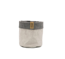 Sizo paper bag grey with suede edge Ø 13 cm