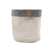 Sizo paper bag grey with suede edge Ø 20 cm