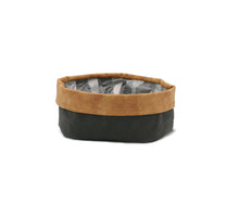 Sizo paper scale black with leather edge Ø25 H10cm