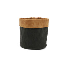 Sizo paper bag black with leather edge Ø 15 cm