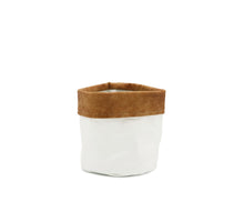 Sizo paper bag white with leather edge Ø 13 cm