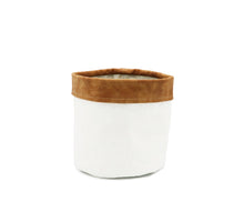 Sizo paper bag white with leather edge Ø 15 cm