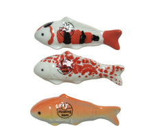 Vis porselein 3 assortie kleuren L.11cm x W.3.3cm x H.4cm
