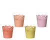 Zinc planter 4 colors, indoor and outdoor, assorted, dia11cm x H.10.6cm