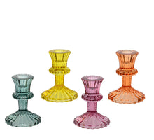 Kandelaar glas 4col ass D8,5 H11cm