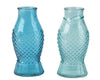 Vase glass fish 2 colors assorted D8.3 H18cm