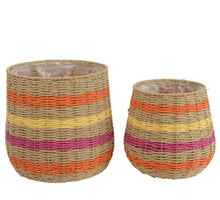 Set a 2 Planter papiertouw paars/kleur(en) 33cm x 30cm