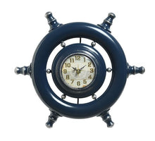 iron clock rudder dark blue dia42x11cm