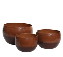 Set a 3 Planter ijzer roze H20 D27cm