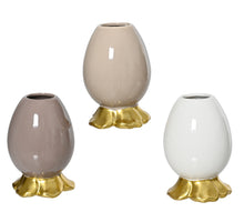 One-flower vase porcelain gray mix 3col ass D8,5 H12cm