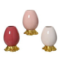 One-flower vase porcelain rose mix 3col ass D8,5 H12cm