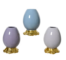 One-flower vase porcelain lilac mix 3col ass D8,5 H12cm