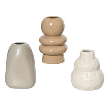 Een-bloemsvaas porselein 3 assortie 7cm x 10cm