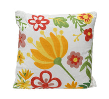 Kussen polyester katoen wit/kleur 43x43x2,5cm