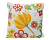 Kussen polyester katoen wit/kleur 43x43x2,5cm