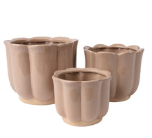 Set a 3 Planter keramiek zacht roze D17,5 H14,5cm
