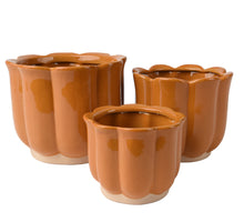 Set a 3 Planter keramiek caramel D17,5 H14,5cm