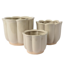 Set a 3 Planter keramiek creme D17,5 H14,5cm