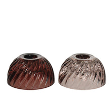 Candlestick glass 2 colors assorted H5 D8cm