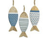 Fish hanger MDF 3 assorted blue/colors 1x6x15cm