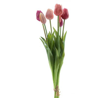 Real Touch Classic tulip bundle Sally x7 new red/pink combo 47cm