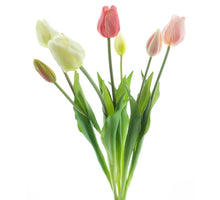 Real Touch Classic mixed tulip bundle Sally x7 pink/cream 47cm