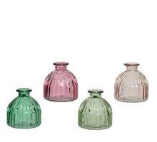 Vase glass 4 colors assorted H8.5 D8cm