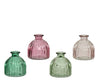 Vaas glas 4 kleuren assortie H8,5 D8cm