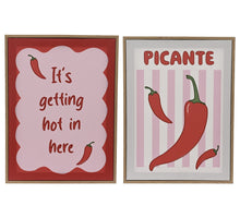 Muurdeco canvas 2 assortie rood/kleur(en) 30cm x 2.5cm x 40cm