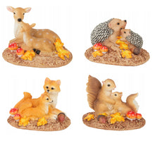 Autumn animals Mother Child 4 assorted 12x10x10cm polyester