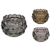 Tea light holder "bubble" glass D11.5 H8.5 cm 3 assorted