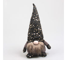 KERSTKABOUTER MET PAILLETJES 19X13X36 CM ZWART
