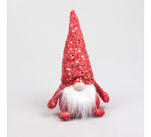 KERSTKABOUTER MET PAILLETJES 19X13X36 CM ROOD