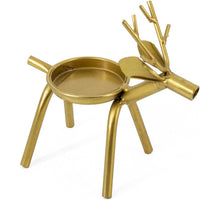 Waxinelichthouder Hert metaal 16x16x8cm goud