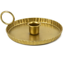 Kandelaar op plateau metaal 15,5x13x4,5cm goud