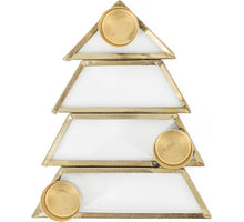 Kaarsenstandaard Boom glas/metaal 3x13x11x2,5cm goud