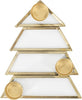 Kaarsenstandaard Boom glas/metaal 3x13x11x2,5cm goud