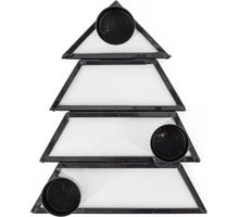 Kaarsenstandaard Boom glas/metaal 3x13x11x2,5cm zwart