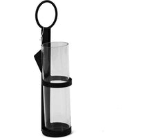 Theelichthouder wandhanger metaal 28,5x6,5cm zwart