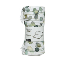 cot throw leafs green 170x130cm