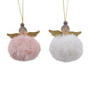 Hanger engel wol 4 x 5 x 8 cm 2 assorti