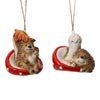 Hedgehog on mushroom pendant, terracotta, 10 x 7 x 7 cm, 2 assorted