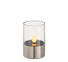 Solar kaars zilver warm wit led display - h11xd7,5cm