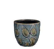 Helma pot rond blauw - h16xd18cm